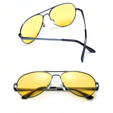 Night Vision Glasses Night Driving Anti Glare Glasses, Yellow Lens For Night Fashion Glasses - Blue * Yellow - View 3