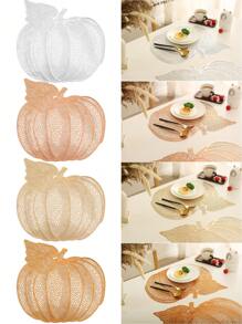 2-6 件金色空心南瓜餐垫，PVC 材料万圣节南瓜桌垫，可洗，易于清洁，擦拭干净，防滑，耐热，适用于房间装饰、餐桌装饰、家居装饰，适合节日、派对、生日、婚礼和宴会、万圣节装饰、家居装饰万圣节派对 - 彩色 - 查看 12