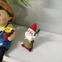 1pc 8cm Sáng Tạo Bà Già Thu Nhỏ Vườn Gnome Tiên Điêu Khắc Nhựa Thủ Công Đồ Trang Trí Cho Cảnh Quan Vi Mô, Quà Tặng Giáng Sinh - bà - Xem 6