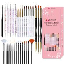 31pcs Professional Nail Art Brush Set - 3D Builder Gel Brush, Acrylic Drawing Pen, Salon-Quality Design Tools For Home Manicure And Salon Use