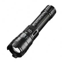 1pc High Power Super Bright LED Flashlight, USB Rechargeable, Tactical Flashlight With LCD Battery Level Display, Waterproof, Built-In Battery, For Outdoor Patrol, Camping Emergency, Camping Accessories - As Shown In the Figure - View 11