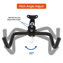 Bike Storage Hook Wall Mounted Folding, Anti-Slip Bracket Bicycle Stand Rack Hanger Holder - Black - View 6