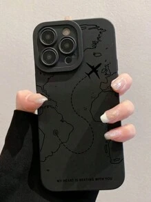 Summer 1pc Airplane/Map Pattern Matte Anti-Fall TPU Phone Case Compatible With IPhone 16/11, 15 Pro Max, 14 Pro Max/Galaxy, SAM/Honor X6A, X7B, X8B/13C/Note13/OppoA78 Protective Cover