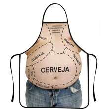 1pc Muscular Man Printed Chef Apron, Sleeveless Waterproof And Stain-Resistant Apron, Creative Funny High-Definition Printing, Suitable For Home Cooking, BBQ, Party