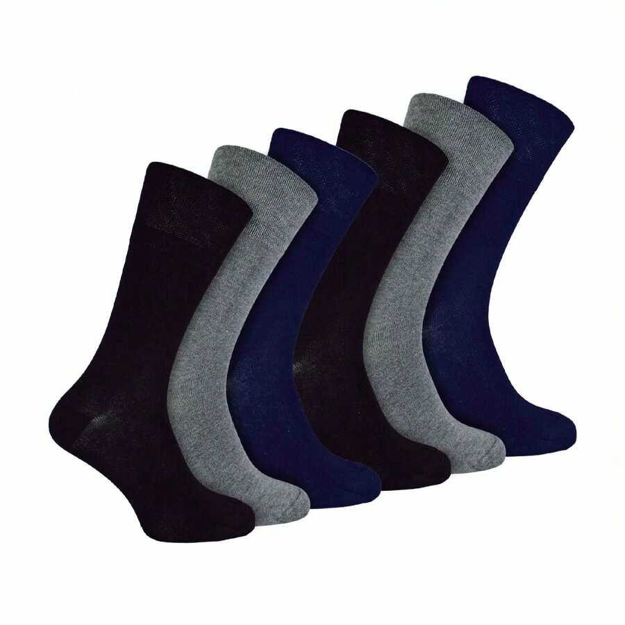 IOMI 6 Pack Mens Non Elastic Bamboo Diabetic Socks (BNG) - Fast Shipping And Quick Delivery - Multicolor - View 1