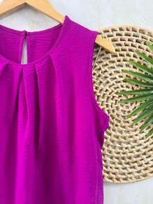 Women's Blouse Dune Regatta Top With Button - Rose Red - View 2