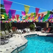 150m Banderin Decoracion Colores Fiestas Multicolor 20 Tiras San Valentin Cumpleaños Eventos Patronales Convivios Despedidas Reunion Para Toda Ocasion Especial Ceelebraciones - Multicolor - Ver 2