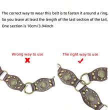 1件装铆钉装饰腰带，复古拼接独特Y2K风格皮革腰带，百搭西部风情，大码可选