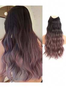Extensiones de cabello con clip en forma de V, ombre, ondulado y rizado para festivales de música, clips de garra, pasadores de cabello, barrettes - Multicolor - Ver 14