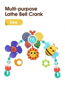 1个婴儿床挂饰，安抚婴儿床悬挂玩具，可调节长度悬挂装置/适用于汽车座椅、婴儿车、益智玩具 - 彩色 - 查看 13