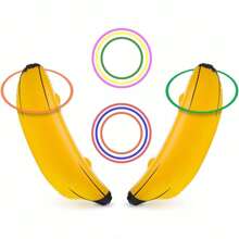 5pcs/Set Inflatable Banana, Tossing Game Props, Suitable For Bachelorette Party, Engagement Party, Birthday Party, Wedding Shower, Pool Party (Random Color Toss Rings),Christmas