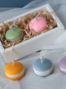 1 件马卡龙形状硅胶蜡烛模具