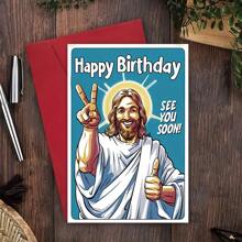 Funny God-Themed Birthday Greeting Card  Perfect For Family, Friends & Colleagues | Unique Thank You & Small Business Card - Multicolor - View 4