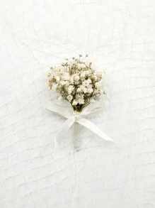 1/2/6/10 件白色迷你干花、伴娘花束、男士婚礼胸花、乡村新娘手腕花、派对 DIY 工艺品、家居桌面装饰、婚礼新娘新郎伴娘伴郎、DIY 感恩节圣诞节秋季季节性装饰 - 白色 - 查看 4