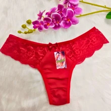 KIT Of String Panties With Lace On The Side Sensual Thong Sexy Resale Cheap - màu đen - Xem 2