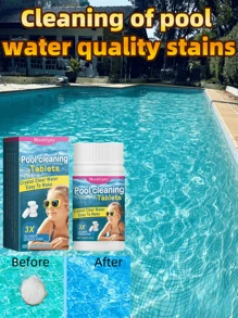 Tabletas efervescentes purificadoras de agua multiusos para piscina, limpian y desodorizan el agua de la piscina - Azul - Ver 1