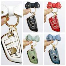 For BMW Key Fob Cover , Car Key Case For BMW For X1 For X2 For X3 For X5 For X6 2 5 6 7 Series 4 Buttons Smart Key Protector Holder Fashionable, And Beautiful Women's Keybag - With Keychain8 - View 10