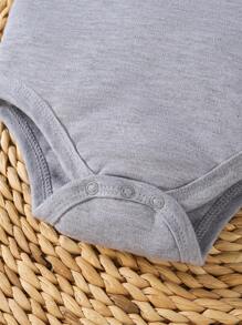 3 pièces/set Barboteuse à manches courtes imprimée drôle pour bébé
