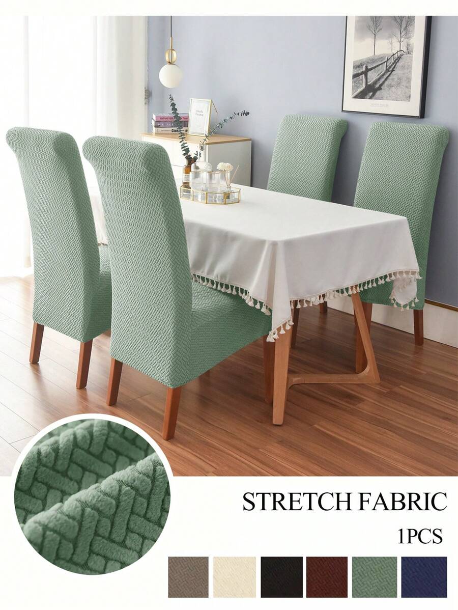 XL Dining Chair Covers Stretch Jacquard High Back Elastic Chairs Slipcovers For Living Room Kitchen Machine Washable