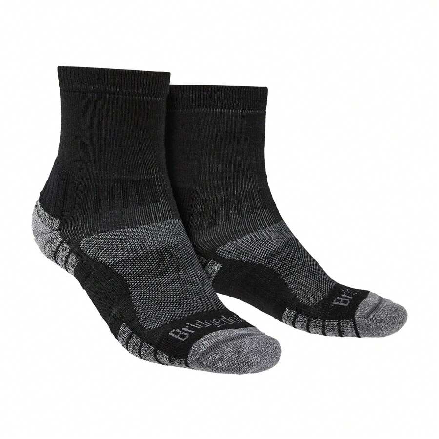 Bridgedale Mens Hiking Lightweight Merino Wool Performance 3/4 Crew Socks (Silver / Navy) - Fast Shipping And Quick Delivery - Black - View 1