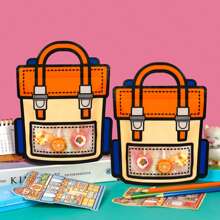 10 件背包形礼品袋，适合生日派对、糖果/饼干包装、学校活动 - 橘色 - 查看 3