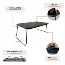 Lap Tray Table For Meal Breakfast Reading Notebook Stand Book For Bed Sofa Bedroom - 黑色 - 查看 7