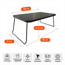 Lap Tray Table For Meal Breakfast Reading Notebook Stand Book For Bed Sofa Bedroom - 黑色 - 查看 2
