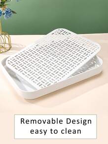 Modern Simplistic Plastic Tea Tray, Small Dry Brewing Tea Serving Tray, Kung Fu Tea Accessory Set With Draining Pan, Home Use - Multicolor - View 5