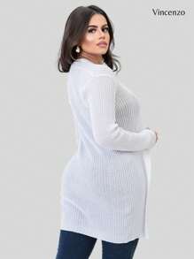 Cardigan Women's Coat - 白色 - 查看 2