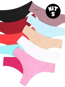 Melô Kit Lingerie com 5 Calcinhas Sem Costura Fio Dental que Não Marcam