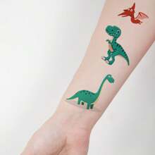 10 Sheets (100pcs) Cute Cartoon Dinosaur Pattern Temporary Tattoo Stickers, Including Tyrannosaurus, Triceratops, Stegosaurus, Dinosaur Egg Designs, Body Art Makeup Waterproof Fake Tattoo, Lasting 2-5 Days