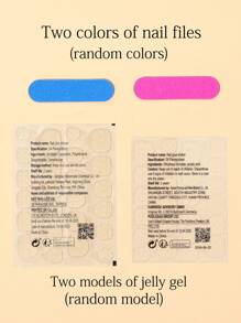 长指甲压合棺材闪光假指甲裸色丙烯酸芭蕾舞女演员假指甲光泽胶全覆盖白花凝胶指甲 24 片 - 彩色 - 查看 4