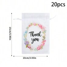 20PCS Thank You Organza Gift Bags With Drawstring Wedding Birthday Party Favor Bags - Multicolor - View 13