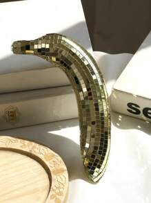 1 pieza Bola de discoteca en forma de hongo creativa, bola de discoteca de espejo plateado con brillo, luces de bola de discoteca reflectante para fiesta, bar, decoración de mesa, bola de discoteca con forma de hongo de espejo retro hecha a mano, decoraciones de arte para el hogar, adornos de bar, decoraciones de arte - Dorado - Ver 5