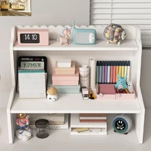 1 件多层桌面收纳架，化妆品架，大容量双层架子 - 白色 - 查看 5