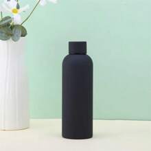 304 Stainless Steel Vacuum Insulated Bottle, Rubber Coated, Solid Color, 500ml/16.9oz, Student & Women's Water Bottle, Keeps Drinks Hot & Cold, Great Gift For Back To School Back To School
