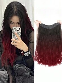 Extensiones de cabello con clip en forma de V, ombre, ondulado y rizado para festivales de música, clips de garra, pasadores de cabello, barrettes - Multicolor - Ver 2