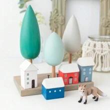 4 件套北欧日式迷你房屋模型，可爱木屋书桌装饰，居家房间装饰，拍照道具，送给家人和朋友的礼物，复古波西米亚风格装饰 - 小房子擺飾 - 查看 6