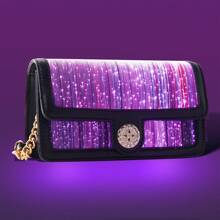 LED Bags Light Up Purse 7 Colors Festival Evening Clutch Luminous Crossbody Bag Glow Handbags Leather Shoulder Bag - Black - View 3