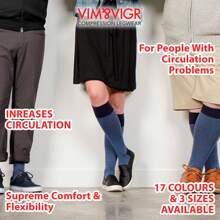 VIM & VIGR 1 Pack Cotton Graduated Compression Socks | 30-40 MmHg (Cream & Black) - Fast Shipping And Quick Delivery - Navy Blue - View 6