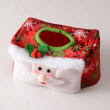 Christmas Tissue Box Cover Cute Tissue Case Paper Towel Case Holder For Office Kitchen Living Room - Multicolor - View 3