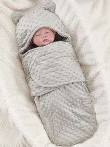 1 pièce Couverture de réception en peluche adorable, enveloppe de swaddle douce pour bébés garçons et filles, convient pour 0-6 mois, cadeau parfait pour la baby shower