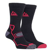 Storm Bloc 2 Pack Mens Super Soft Bamboo Trekking Hiking Socks For Boots (Black Red) - Fast Shipping And Quick Delivery - Black - View 1