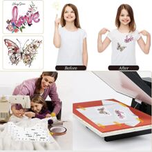 4 PIEZAS Regla guía para camiseta, herramientas de alineación de camiseta con tabla de tallas, incluidas 4 reglas, guía de centrado de camiseta de vinilo para diseños de transferencia por calor y sublimación en camisas, blanco - Blanco - Ver 8