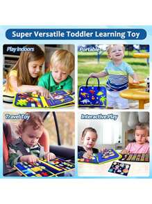 Busy Board 蒙特梭利幼儿玩具 Busy Board 学龄前教育玩具 旅行活动 字母表 精细运动技能（款式随机）（所有颜色随机）（配件随机）学校、学生、文具、学校用品 万圣节装饰 - 綠色 - 查看 6