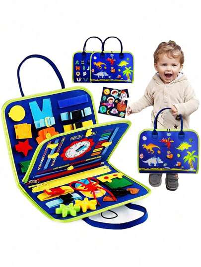 Busy Board 蒙特梭利幼儿玩具 Busy Board 学龄前教育玩具 旅行活动 字母表 精细运动技能（款式随机）（所有颜色随机）（配件随机）学校、学生、文具、学校用品 万圣节装饰