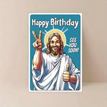 Funny God-Themed Birthday Greeting Card  Perfect For Family, Friends & Colleagues | Unique Thank You & Small Business Card - Multicolor - View 5