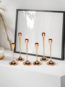 1个/套 金属锥形烛台，复古现代装饰中心烛台。适用于壁炉、婚礼、圣诞节、派对、乔迁礼物、家居装饰、餐桌、卧室梳妆台、茶蜡烛台。 - 玫瑰金 - 查看 14