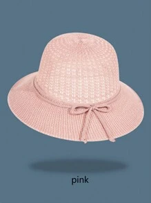 1pc Vintage Lightweight Elegance Versatile  Bow Decor Round Top Straw Hat, Breathable Large Brim Summer Sun Hat, Outdoor Wear, Women Daily/Gift