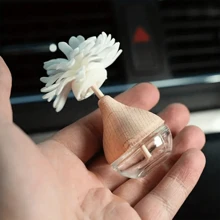 1 件家用芳香疗法瓶 - 空透明精油扩散器带花卉装饰 - 可再填充香水扩散器瓶，卧室空气清新剂装饰瓶 - 卡其色 - 查看 7